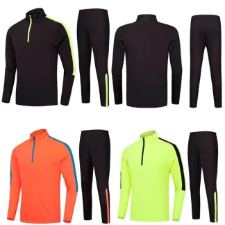 Men Football Jersey Tracksuit Child Soccer Sports Uniforms Kiss Football Jacket Pants Sportswear Soccer Survetement Clothes