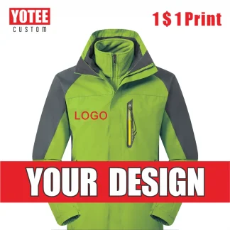 YOTEE 2021 Winter Parka Coat Men's Windproof Plus Velvet Thick Warm Windbreaker Logo Custom Waterproof Hooded Jacket Top