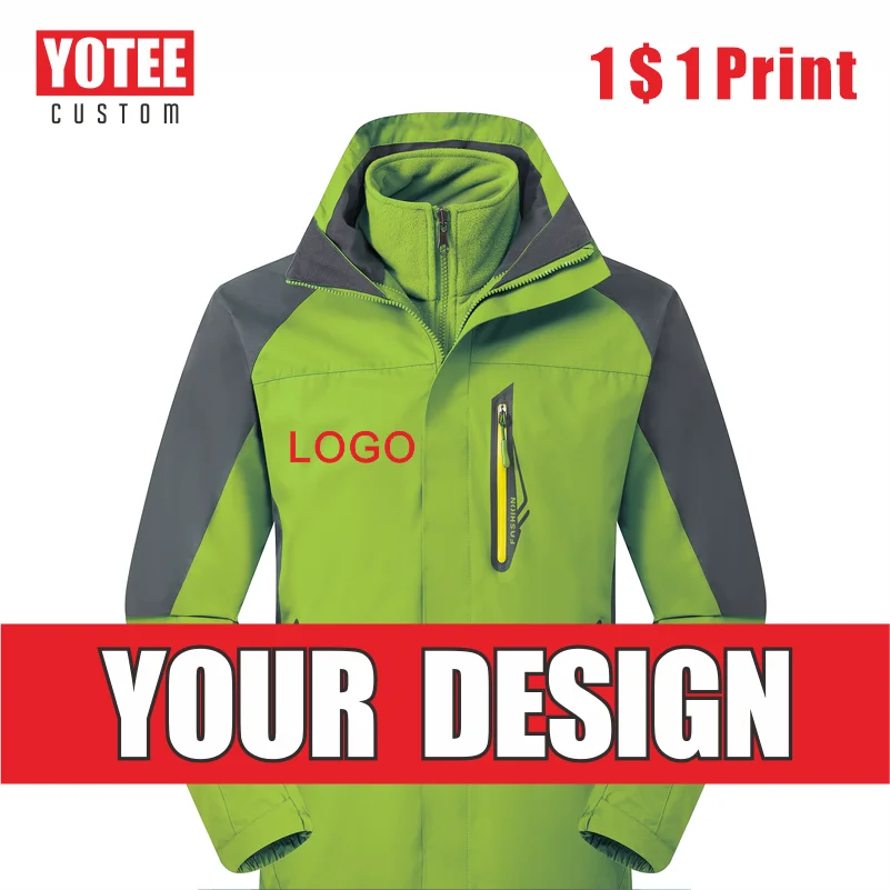 YOTEE 2021 Winter Parka Coat Men's Windproof Plus Velvet Thick Warm Windbreaker Logo Custom Waterproof Hooded Jacket Top