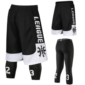 L-6XLMen Basketball Jerseys Uniforms Sport Fitness Short Pants Quick-dry Tights Basketball Training Loose Shorts with Pocket
