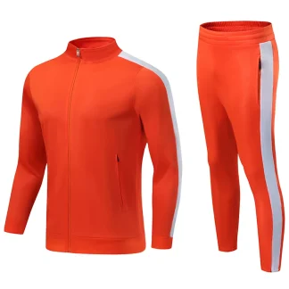Halloween Tracksuit Men's Sportswear Jacket Orange Tracksuit Football Training Set Long Sleeve Stand Full Zipper Top and Pants