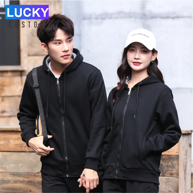 Men's Zip Hoodie Custom Logo Print Long Sleeve Sweatshirt Streetwear Casual Autumn Winter Mens Femme Streetwear Clothes 4XL - Image 2