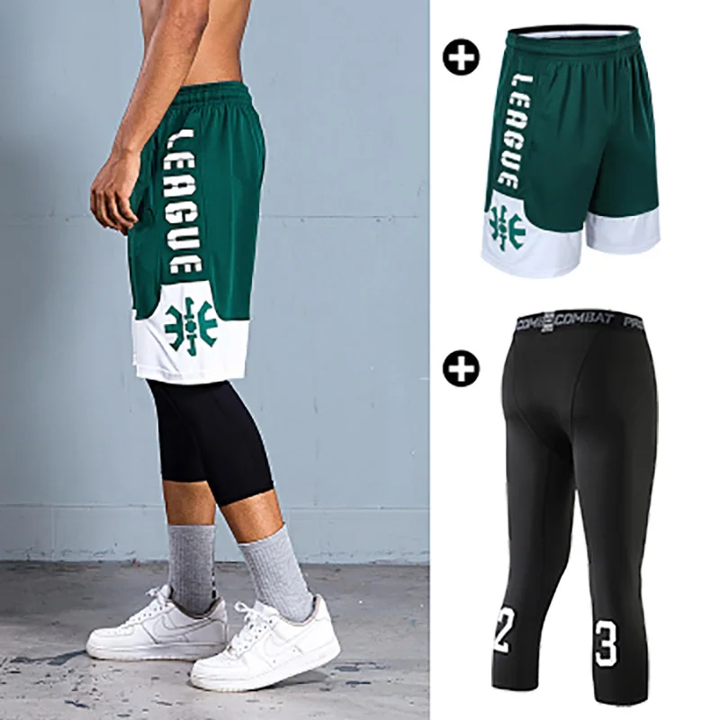 L-6XLMen Basketball Jerseys Uniforms Sport Fitness Short Pants Quick-dry Tights Basketball Training Loose Shorts with Pocket - Image 2