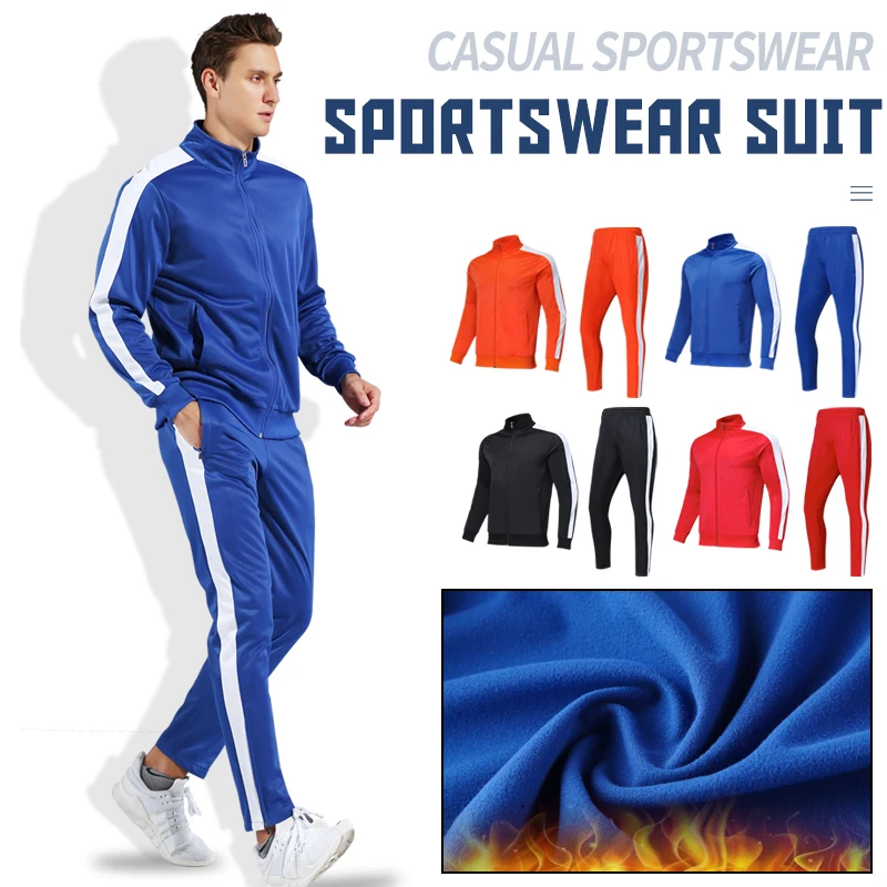 Halloween Tracksuit Men's Sportswear Jacket Orange Tracksuit Football Training Set Long Sleeve Stand Full Zipper Top and Pants - Image 2
