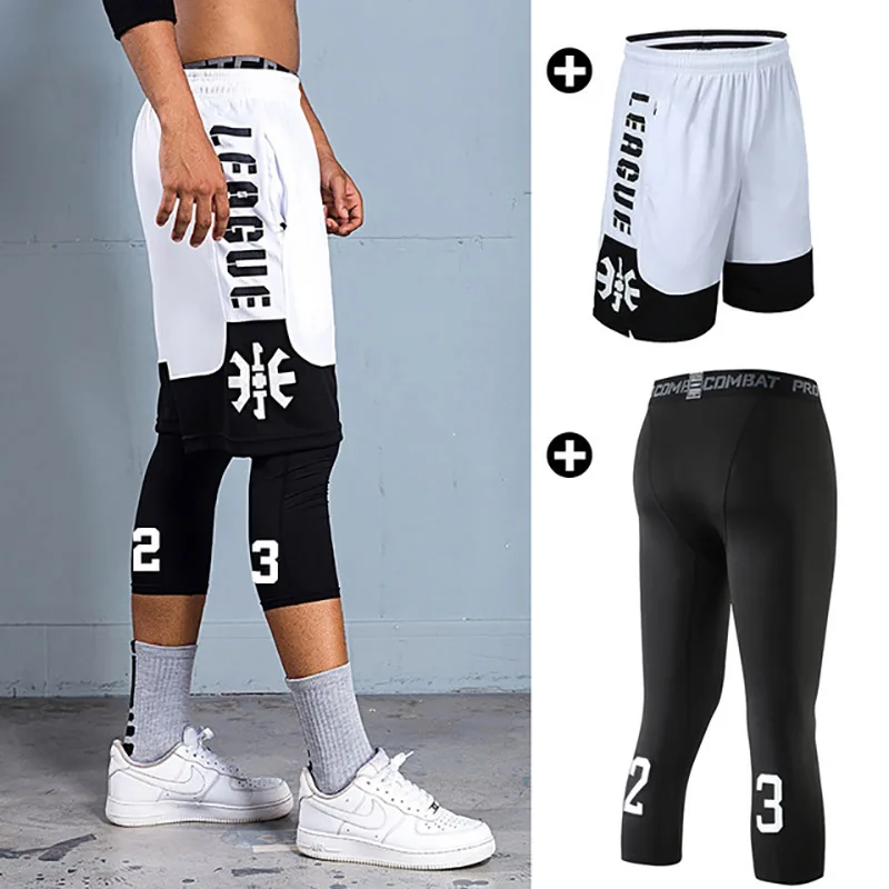 L-6XLMen Basketball Jerseys Uniforms Sport Fitness Short Pants Quick-dry Tights Basketball Training Loose Shorts with Pocket - Image 3
