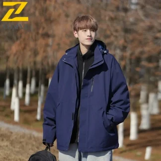 COMXZ Mens Jacket Thickened Outdoor Travel Windproof Warm Jackets 2025 Leisure Daily Style Cold Resistant Winter Windbreaker