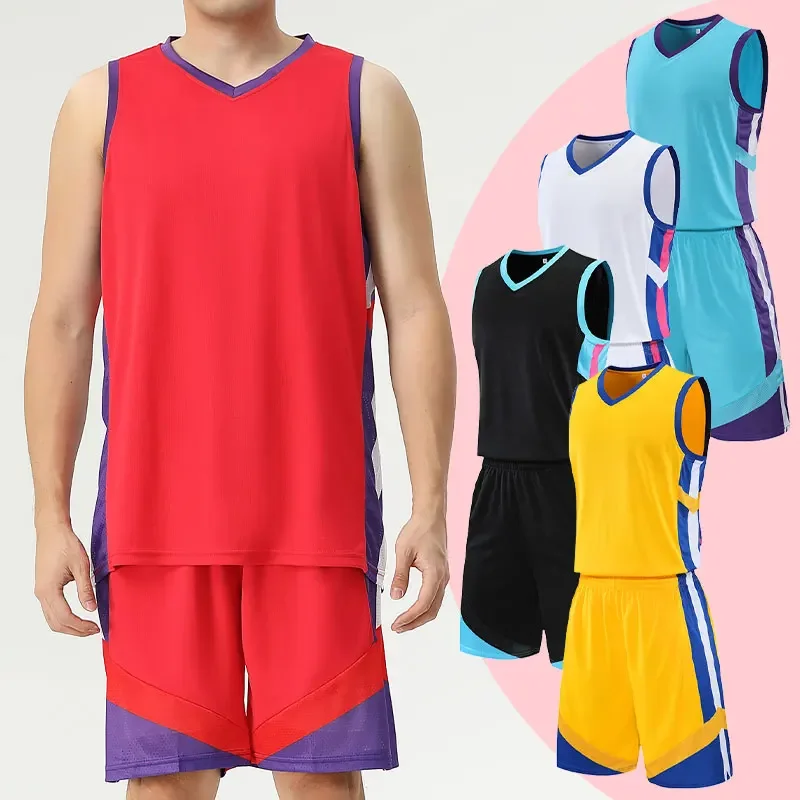 2pcs Set Basketball Jersey Sportswear Suits Plus Size Outdoor Running Sport Shirts Tops Shorts Fitness Breathable Tennis Clothes - Image 2