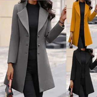 RX6625 Winter New Women's Coat Korean Version Mid length 2023 AliExpress European and American Women's Cross border Woolen Coat