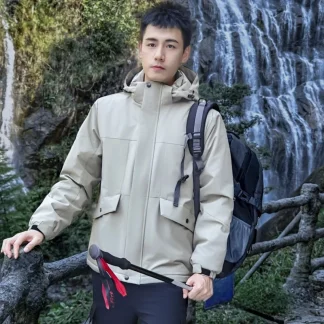 Unisex Three-in-One Detachable Outdoor Jacket High-End Autumn Winter Heavy Snow Proof Windproof Fashionable Couples Style