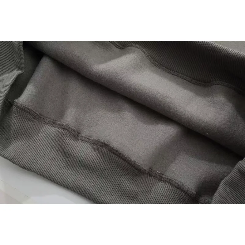 21SS Classic Brand Double Line Mens Hoodies Luxury Chest Silicone Letter with Tag Hoodies High Street Loose Plush Sweatshirt Set - Image 6