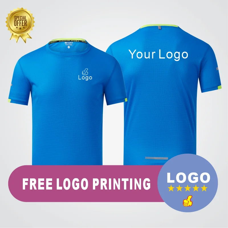 Sports Quick Drying Logo Customized T-shirt with Cool and Breathable Group Embroidery Brand Printing DIY