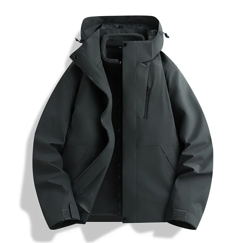 Outdoor Women's Three-in-One Detachable Waterproof Jacket And Pants Two-Piece Set New Trend Autumn Winter Fashionable Clothing - Image 5