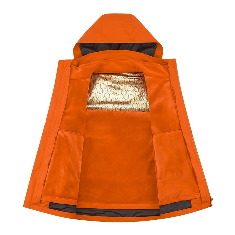 Outdoor Winter Man Three-in-one Hooded Climbing Camping Hiking Softshell Jackets Waterproof Windproof Thermal Windbreaker Women