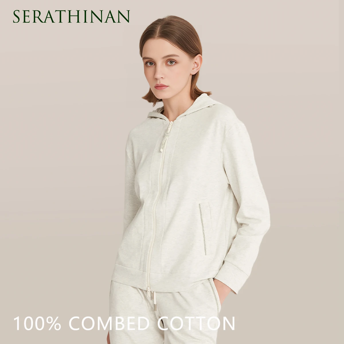 K1071W In Stock High Quality 100% Combed Cotton Zip Woman Cotton Hoodi Cropped Manufacturers Hoodies Women Sweatshirt Clothing - Image 3