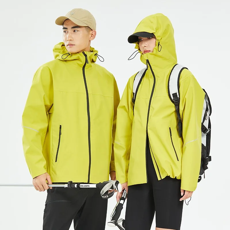 Waterproof Hardshell Jacket Men Women, Rainproof Windbreaker Breathable Mountain Climbing Coat for Hiking Trekking Outdoor - Image 3