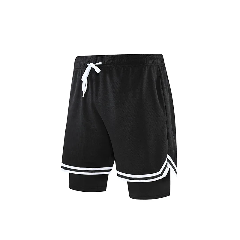 Men's Shorts Basketball Shorts Fake Two Pieces Ice Silk Summer Thin Casual Loose Printed Men's Summer Shorts Elastic Waist - Image 4