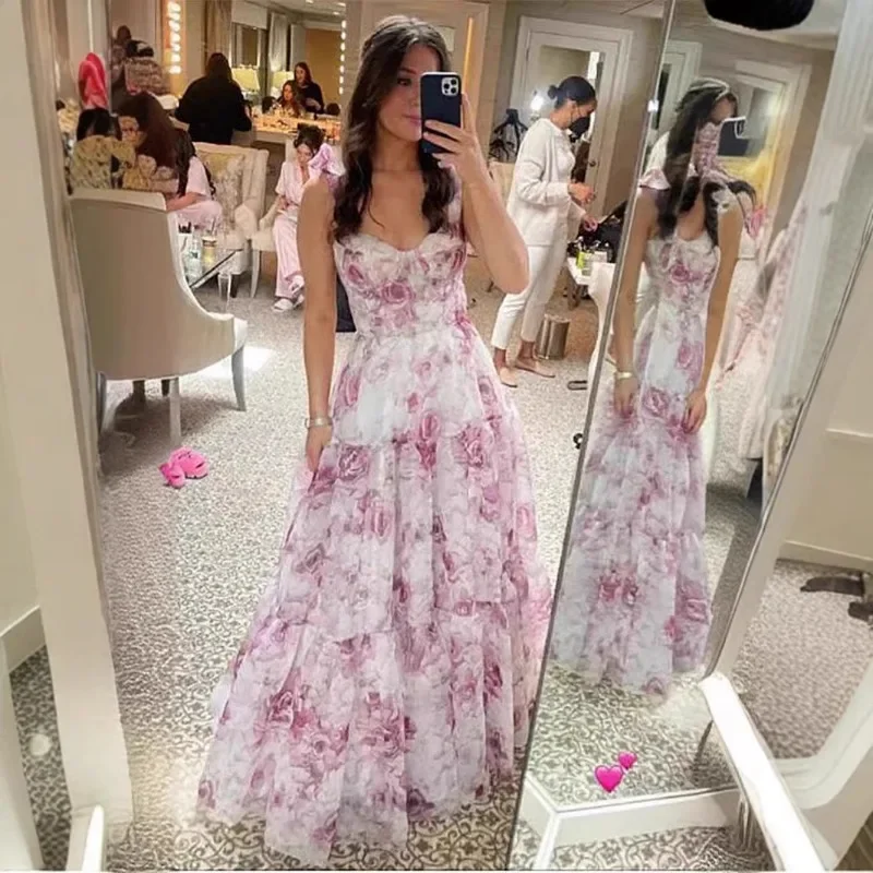 2025 Summer New Off Shoulder European and American Style Women's Fashion Eugen Silk Fairy Style Long Style Evening Dress - Image 6