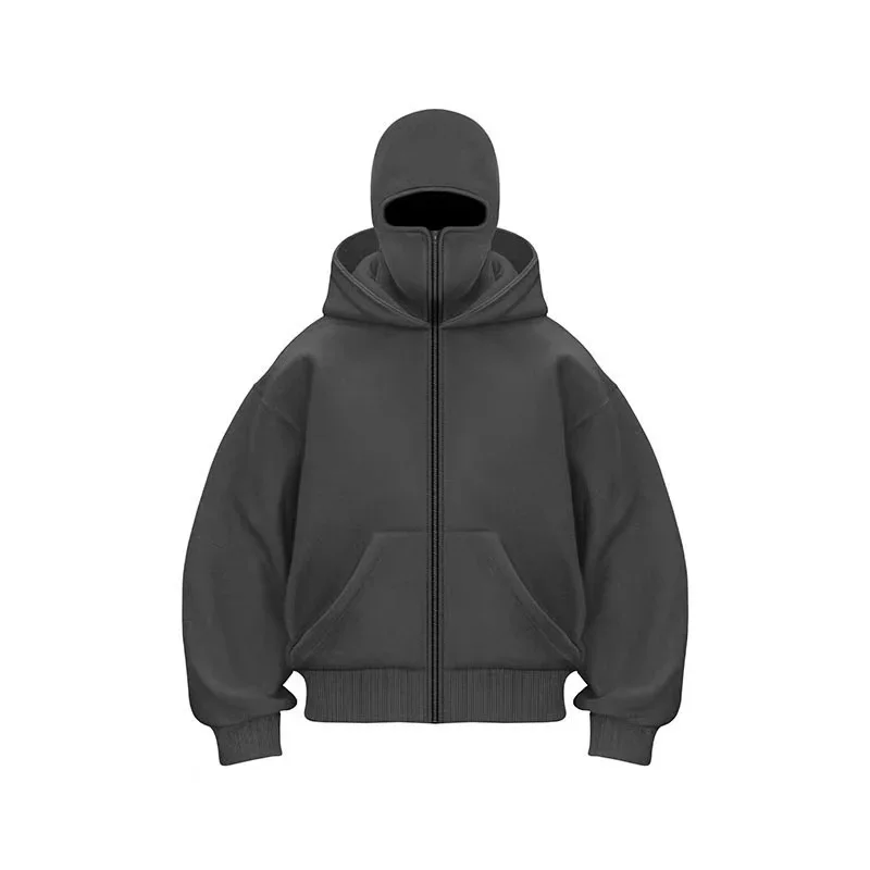 2025 Autumn and Winter New Men's and Women's Casual Sportswear With Hooded Mask Design, Sporty and Fashionable Plus Size Hoodie - Image 2
