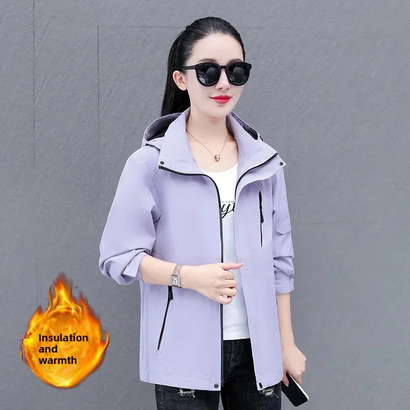 Thickened Outdoor Winter Mountain Climbing Clothes Detachable Fleece Inner Lining Three-in-One Short Jacket for Couples - Image 4