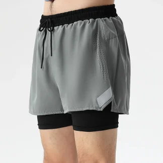 Summer Thin Breathable Ice Silk Shorts Men's Casual Pants Quick-Drying Ice Silk Pants Built-in Pocket Running Fitness Shorts