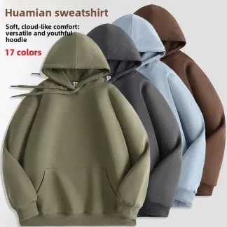 Loose Fit Hoodie Sweatshirt Unisex Double Layer Hooded Oversize Long Sleeve Cotton Casual Streetwear Spring Autumn Fashion