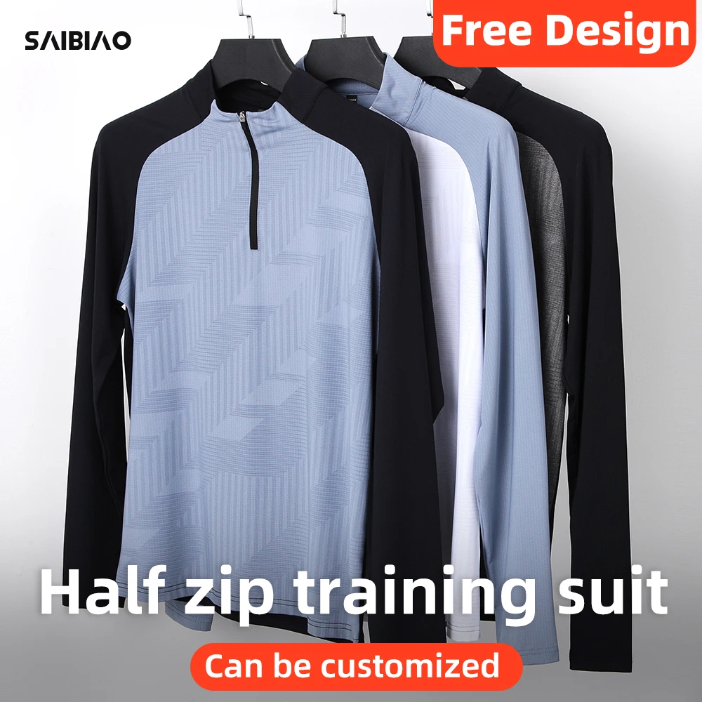 Half Zip Autumn And Winter Quick Dry Long Sleeved Pants Set Futsal Sportswear Train Club Basic Football Uniforms trade wholesale