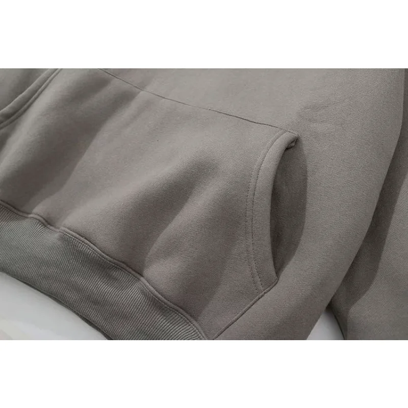 21SS Classic Brand Double Line Mens Hoodies Luxury Chest Silicone Letter with Tag Hoodies High Street Loose Plush Sweatshirt Set - Image 5