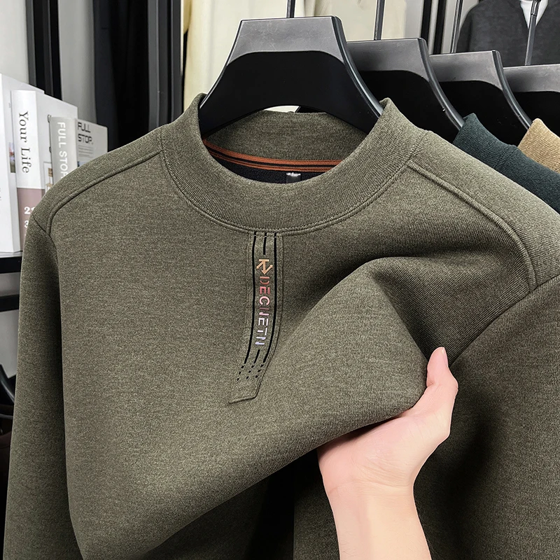 Hot Sales Winter New Arrival O-Neck Men's Knitted Sweater High Quality Letter Print Thicken Warm Soft Fashion Commute Men's wear