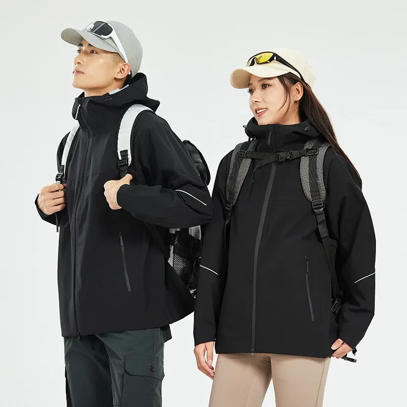 Waterproof Hardshell Jacket Men Women, Rainproof Windbreaker Breathable Mountain Climbing Coat for Hiking Trekking Outdoor - Image 4