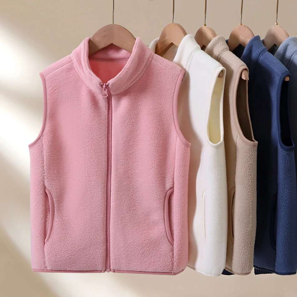 Kids Polar Fleece Vest Winter Warm Thicken Thermal Sleeveless Jacket Boy Girl Unisex Outerwear Children Fleece Waistcoat Clothes