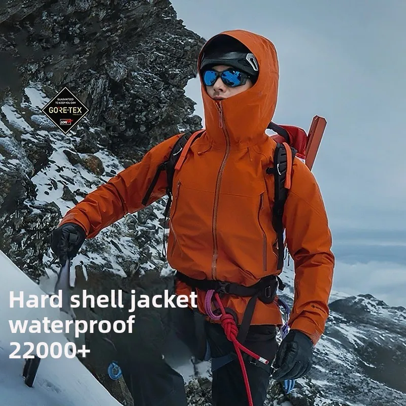 Waterproof Hardshell Jacket Men Women, Rainproof Windbreaker Breathable Mountain Climbing Coat for Hiking Trekking Outdoor - Image 2