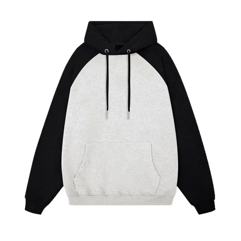 Autumn Winter Hoodie Top Women's Color Block Shoulder Sleeve round Neck Thick Thin Custom Class Uniform Men's Jacket - Image 3