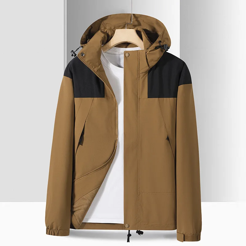 Plus Size Trendy Outdoor Hooded Jacket Thin Climbing Rainproof Windproof Women's Warm Outerwear Polyester Fabric Street Style... - Image 4