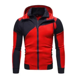 Zipper Hoodie Men's Outdoor Sports Long Sleeve Hiking Jacket Double layer Zipper Hoodie
