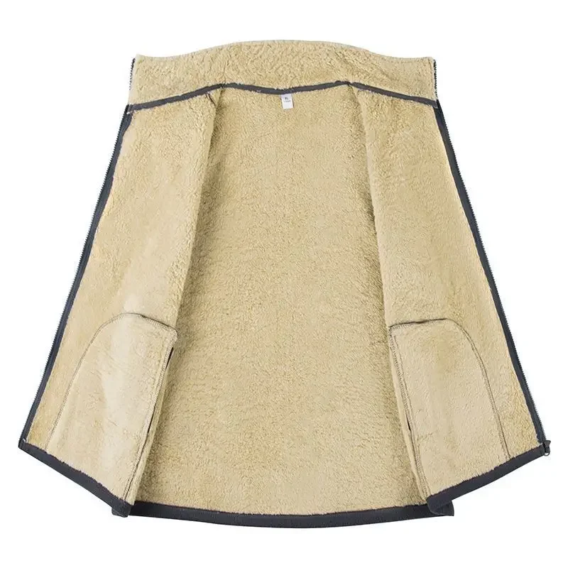 Winter Men's Fleece Vests Casual Warm Sleeveless Jackets Fashion Thermal Vest Windbreaker Zipper Plus Size 5XL Loose Waistcoat - Image 4