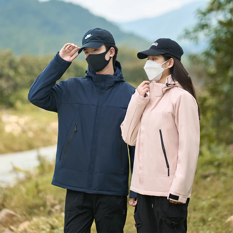 Couple Autumn Winter Windproof Windbreaker Long Sleeve Cardigan Men Outdoor Waterproof Loose Coat Women New Casual Hooded Jacket - Image 4