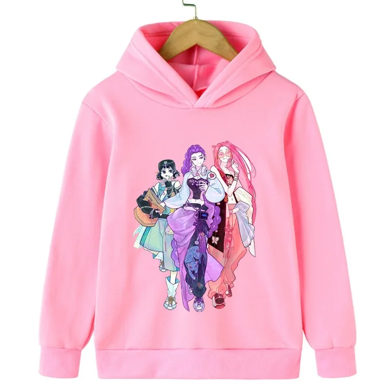 Autumn K-Pop Devil Hunter Printed Pullover Hooded Sweatshirt Cartoon Cute Children Hoodies Fashion Casual Girl Top Clothing - Image 4