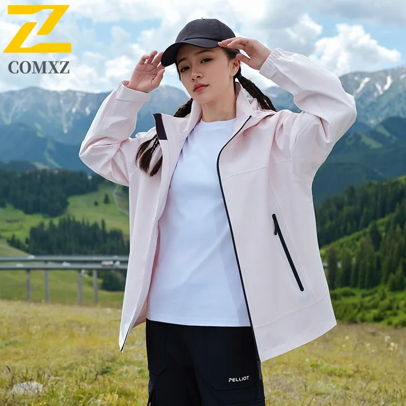 COMXZ Men Autumn Jacket Casual Hooded Hiking Travel Wind Resistant Durable Jackets Minimalist Everyday Lightweight Cozy Coat - Image 5