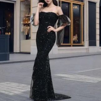 Women Spring Summer Dress Skit Solid Color Short Sleeves Sheath Sequins Casual Fashion Sexy Elegnt Comfortable Regular Standard