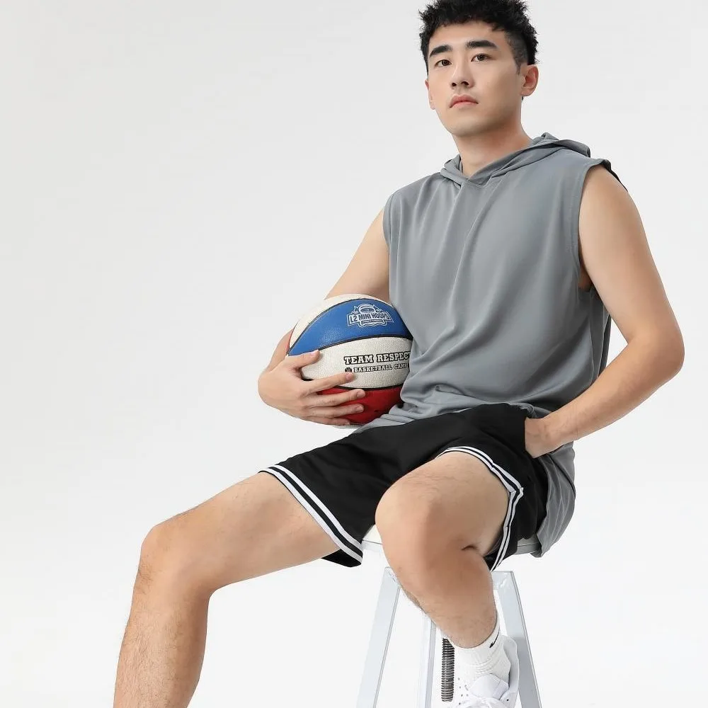 Summer Men Lightweight Basic Sweatpants Casual Shorts Men's Beach Shorts Basketball Short Solid Color Label Streetwear for Boys - Image 2