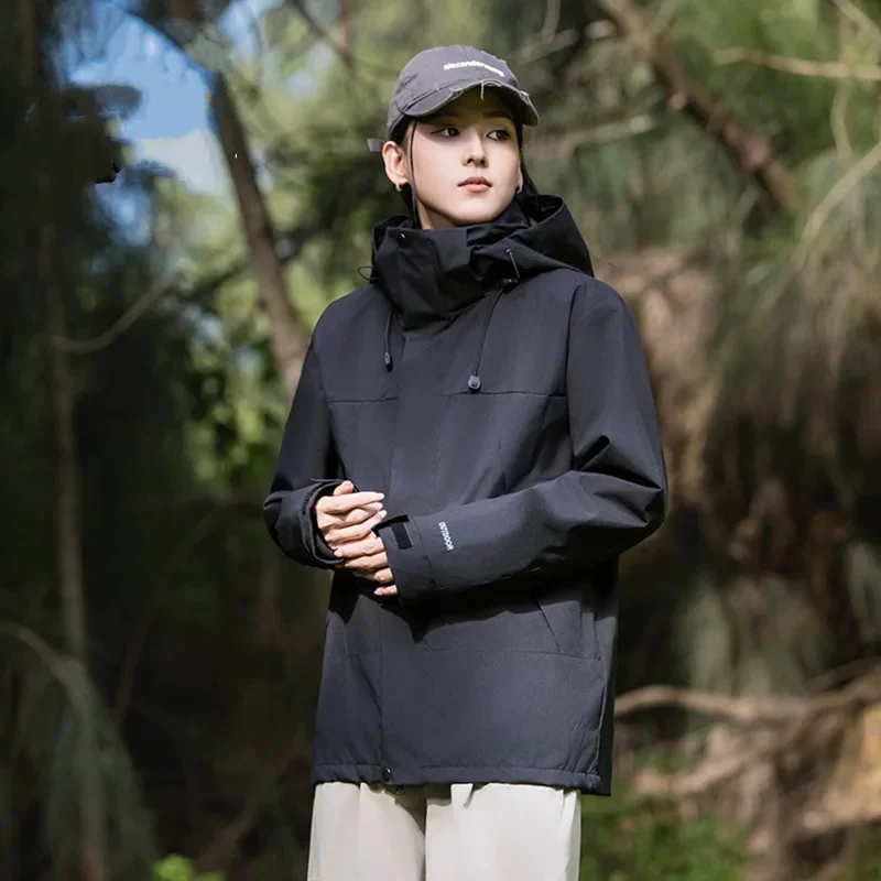 Trendy Outdoor Windproof Waterproof Casual Jacket Men's Women's Spring Autumn New Style Climbing Fleece Skin Clothes - Image 2