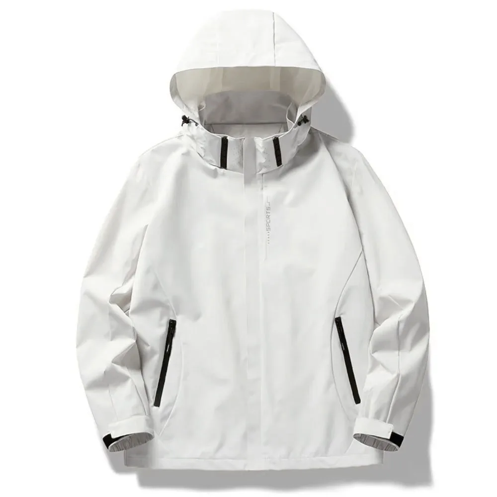 Men Spring Autumn Hoodie Jackets Fashion Outdoor Coat Oversized Waterproof Windbreaker Cool Zipper Punk Mountaineering Clothing - Image 2