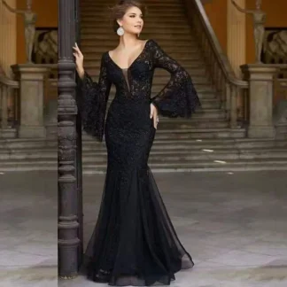 Romantic French Style Long Evening Gown Four Seasons Ball Dress Luxury Atmosphere Princess Skirt Elegant Polyester Dress