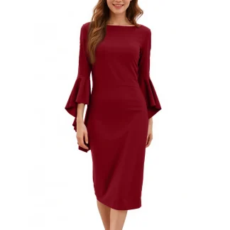 Women'S Fishtail Evening Dress Hip Skirt Dress Women'S Cocktail Dresses Elegant Dresses For Women Slim Fit With Flared Sleeves