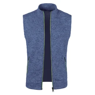 Fashionable autumn and winter new men's zipper vest, thin velvet knitted cardigan, slim fit open cardigan, men's hooded pocket