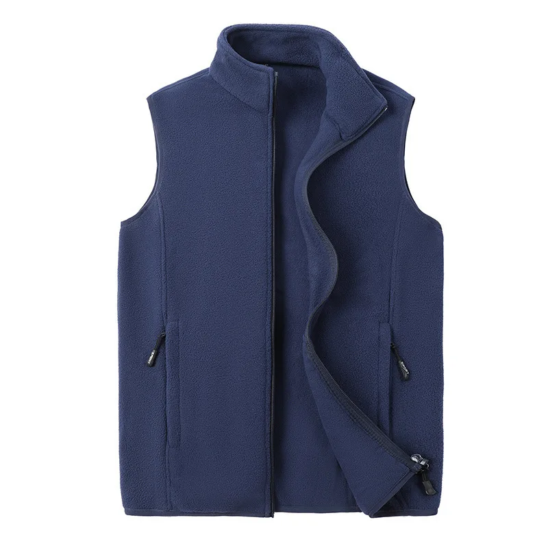 Mens Spring Autumn Fleece Vest Loose Fit Outerwear Plus Size Polar Vest Outdoor Sports Casual Sleeveless Jacket - Image 3