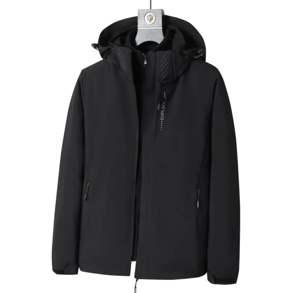 Men Spring Autumn Hoodie Jackets Fashion Outdoor Coat Oversized Waterproof Windbreaker Cool Zipper Punk Mountaineering Clothing - Image 5