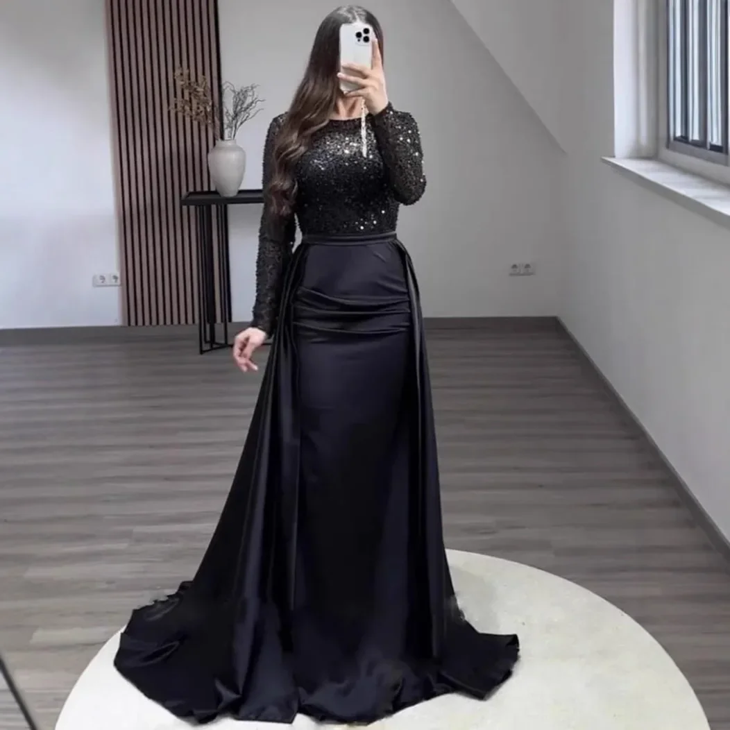 Shiny Sequin Evening Dress Long Sleeve Women's Style Queen Atmosphere Hostess Annual Ball Ceremony Chic Lady Fashionable Mommy O - Image 5