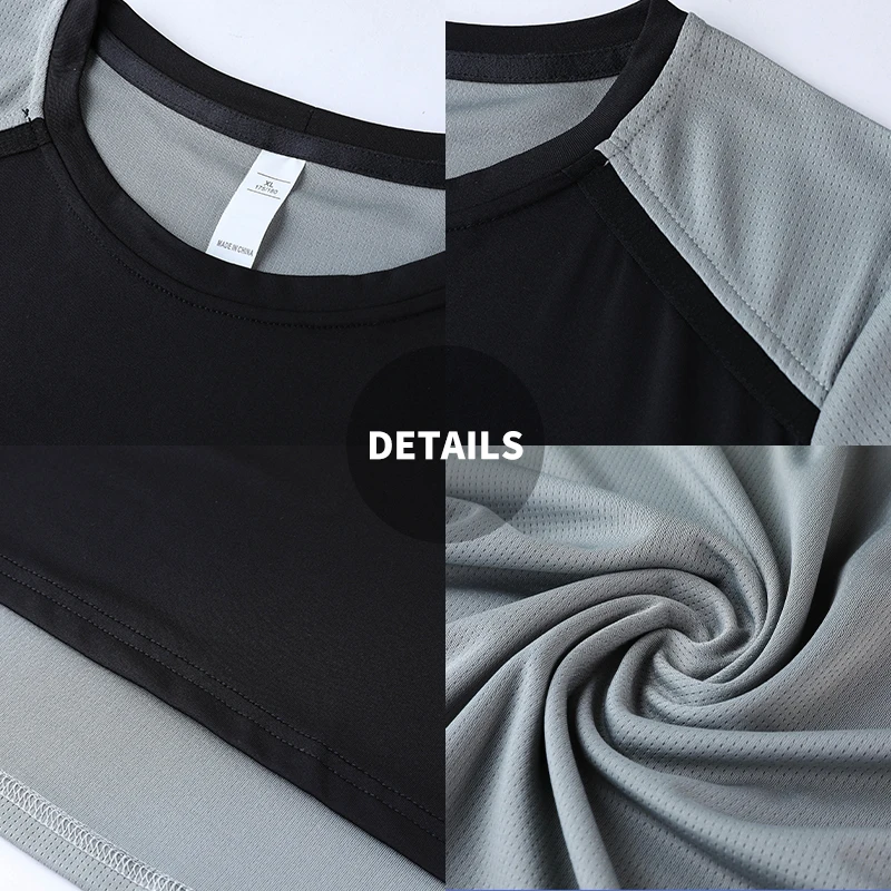 Wholesale Quick Dry Polyester Tshirt For Men Custom Logo Training Sports Gym Fitness Shirt Breathable Running T-Shirts 91106 - Image 4