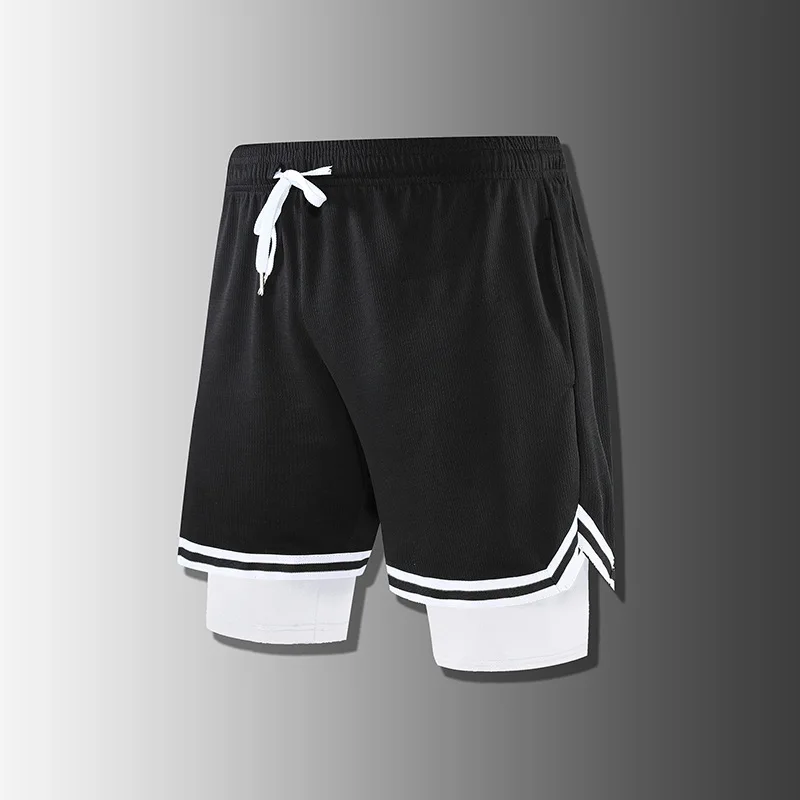 Men's Shorts Basketball Shorts Fake Two Pieces Ice Silk Summer Thin Casual Loose Printed Men's Summer Shorts Elastic Waist - Image 3